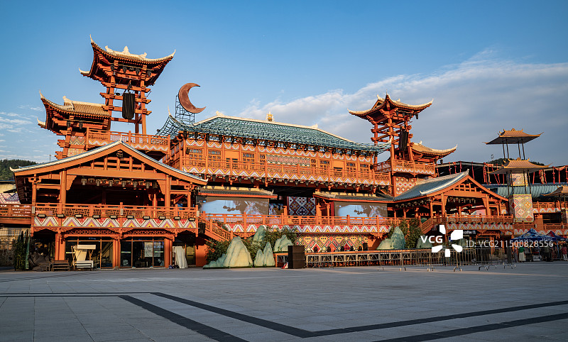 湖北恩施女儿城文化广场一角图片素材