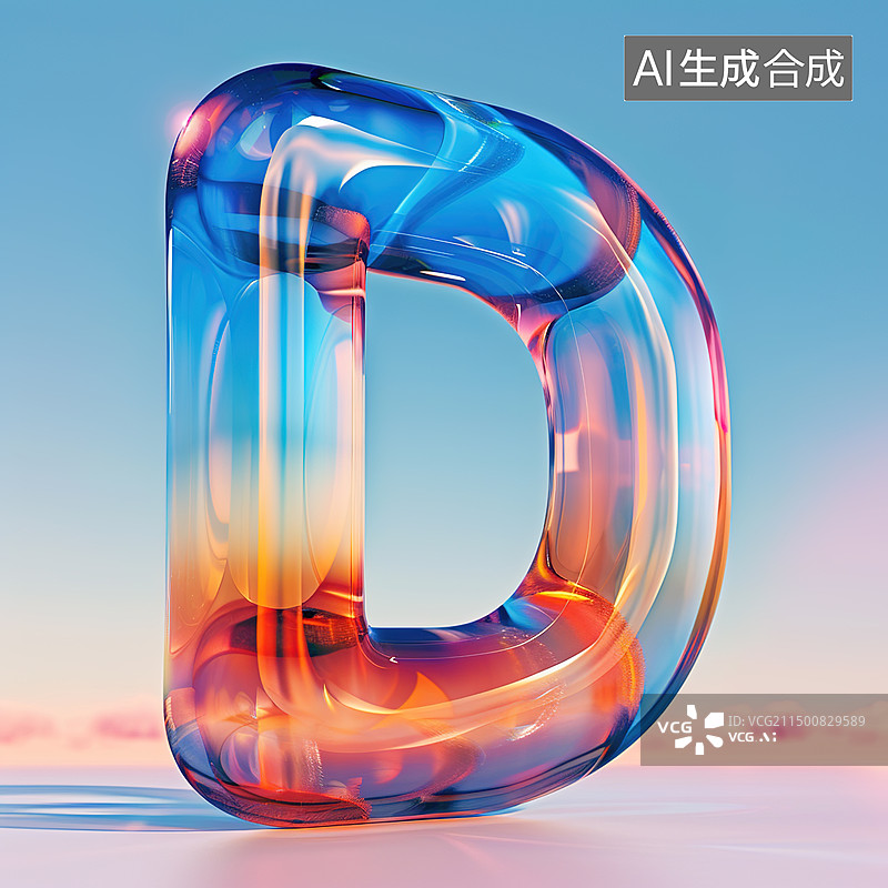 【AI数字艺术】字母 玻璃图片素材