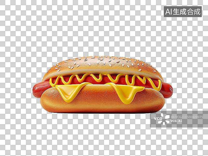 【AI数字艺术】卡通食物 热狗 3D免扣图片素材