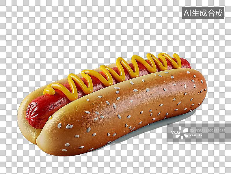 【AI数字艺术】卡通食物 热狗 3D免扣图片素材
