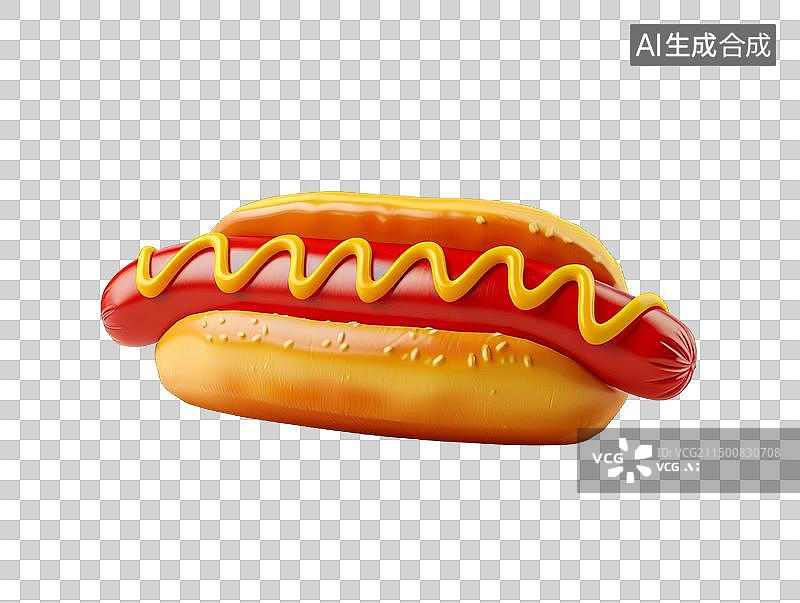 【AI数字艺术】卡通食物 热狗 3D免扣图片素材