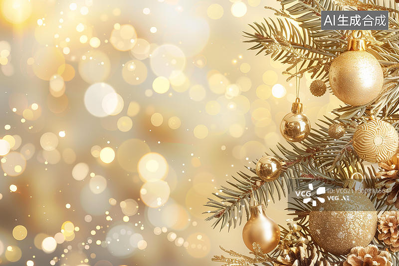 【AI数字艺术】圣诞节装饰的圣诞树图片素材