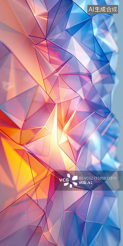 【AI数字艺术】五彩缤纷的晶体结构渲染图图片素材