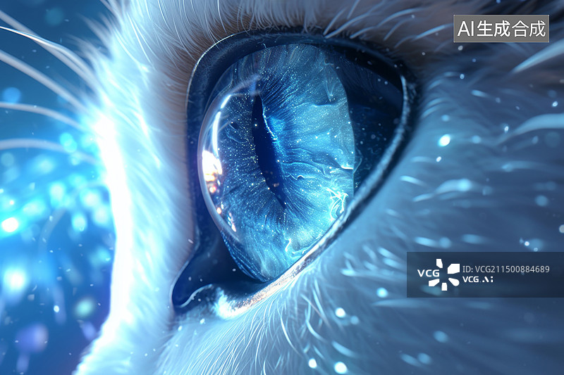 【AI数字艺术】猫眼中的星空图片素材