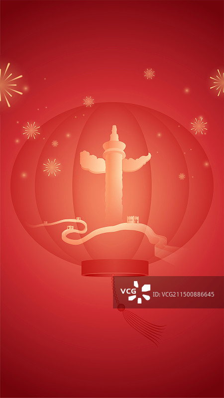 华表长城插画图片素材