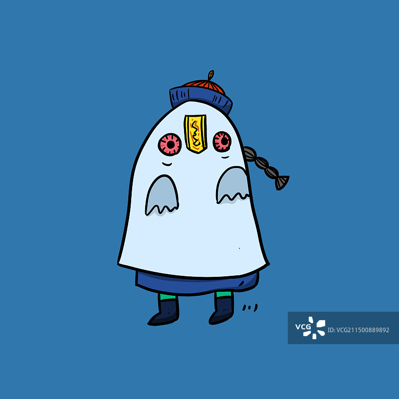 人物僵尸鬼卡通插画图片素材