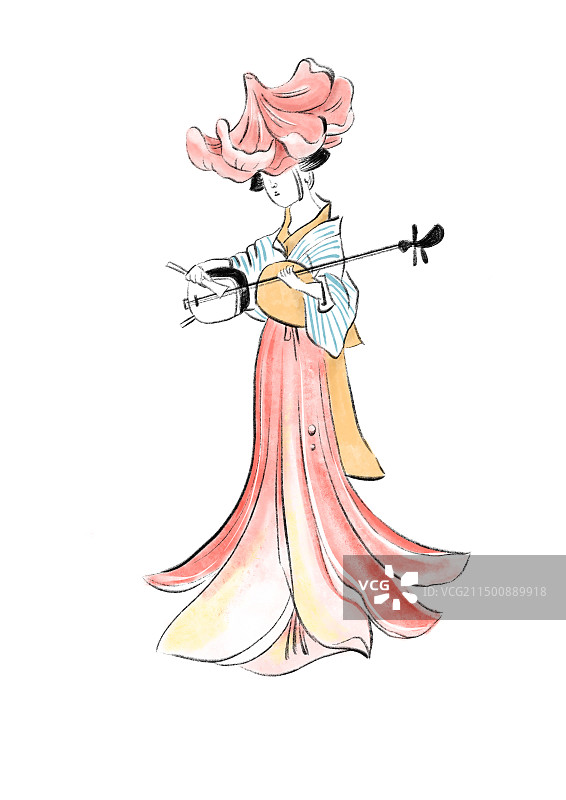 人物艺妓国风插画图片素材