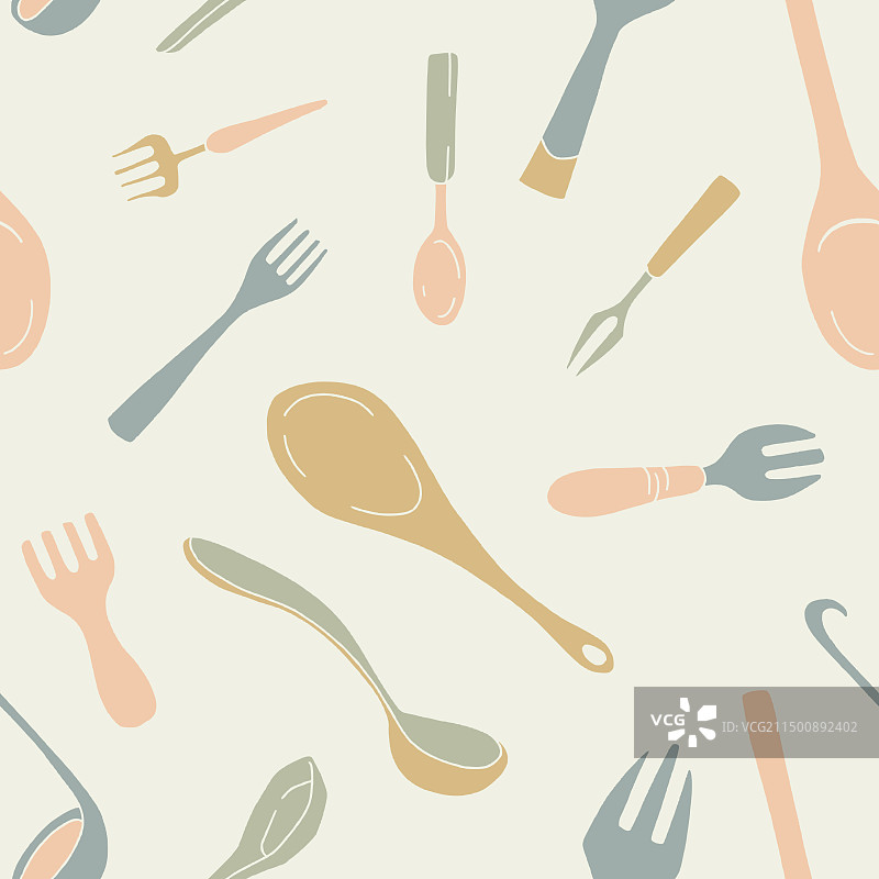 勺子和叉子无缝图案设计图片素材