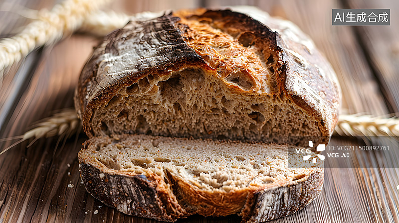【AI数字艺术】桌子上面包的特写镜头图片素材