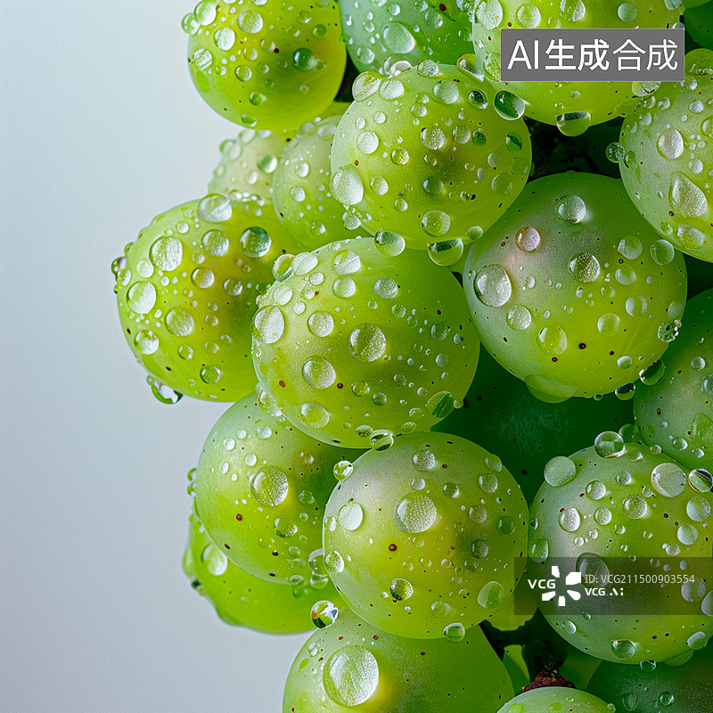 【AI数字艺术】白色背景玫瑰香葡萄图片素材