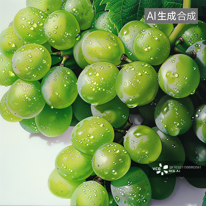 【AI数字艺术】白色背景玫瑰香葡萄图片素材