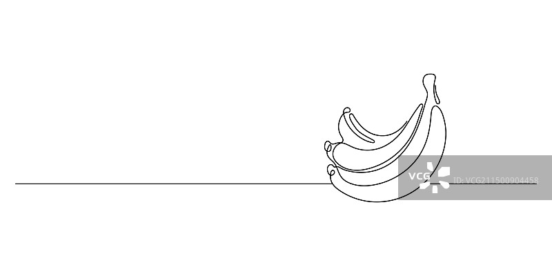 香蕉水果连续线条艺术风格图片素材