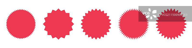 红色爆炸贴纸星爆促销图片素材