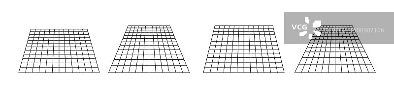 网格图案方形线条透视扁平图片素材