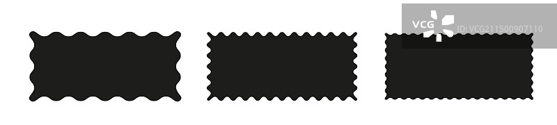 扇形波浪边缘框架矩形图片素材