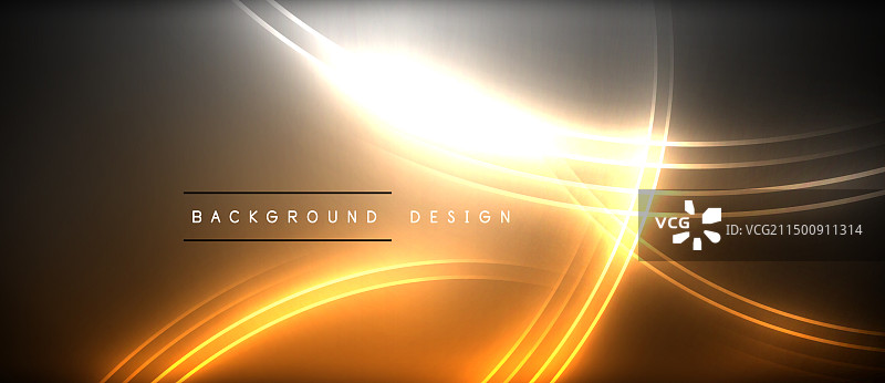 深色背景上的发光波浪图片素材