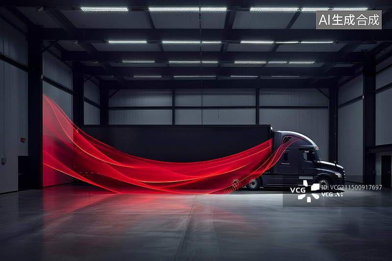 【AI数字艺术】车流光轨卡车汽车广告背景图片夜景素材图片素材