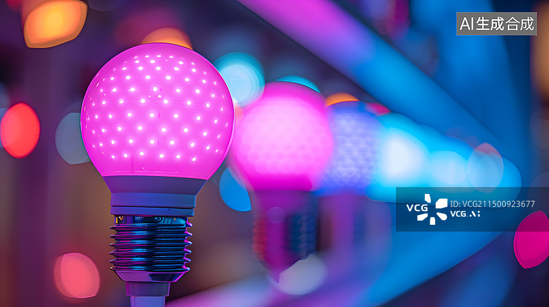 【AI数字艺术】节能光亮灯泡图片素材