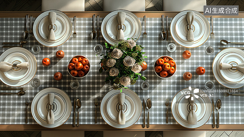 【AI数字艺术】西式餐桌图片素材