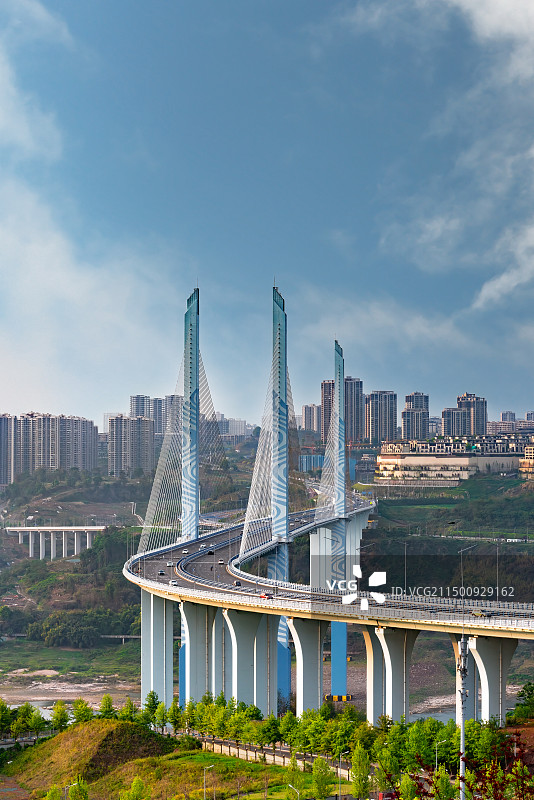重庆北碚嘉陵江大桥景观图片素材