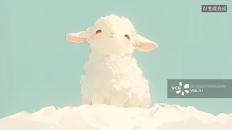 【AI数字艺术】可爱的卡通小羊图片素材