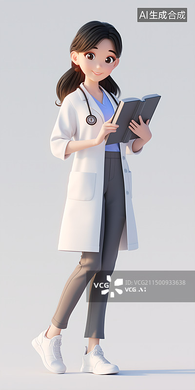 【AI数字艺术】3D卡通医生图片素材