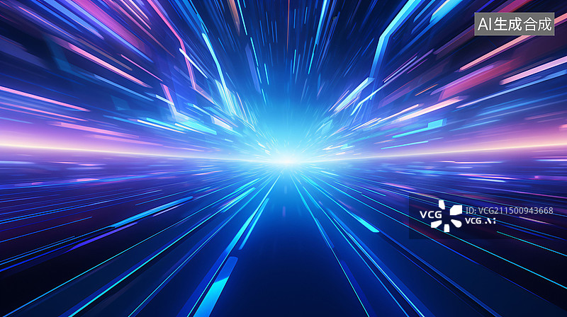【AI数字艺术】发光按钮抽象科技蓝色KV主视觉商务背景图片素材