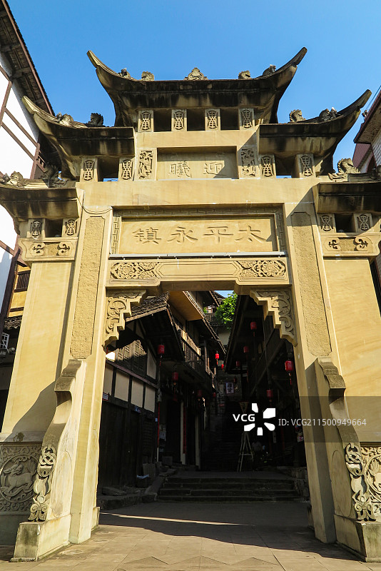 2024年5月，中国四川古蔺县太平古镇风光，太平古镇的古建筑，太平古镇红军长征革命旧址群，古镇老街图片素材