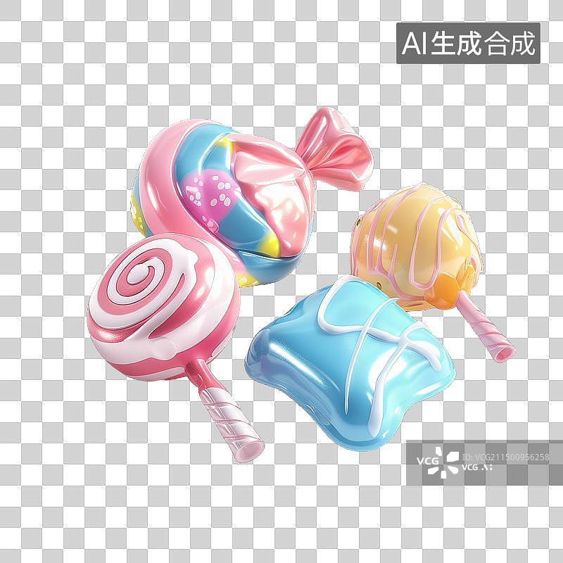 【AI数字艺术】三维糖果 免扣元素图片素材