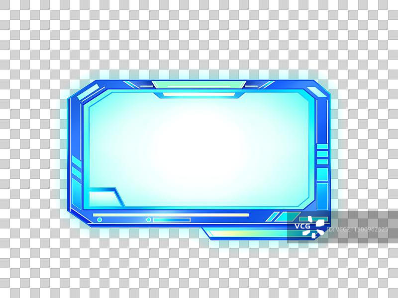 蓝色科幻矩形面板边框，免扣系列素材图片素材