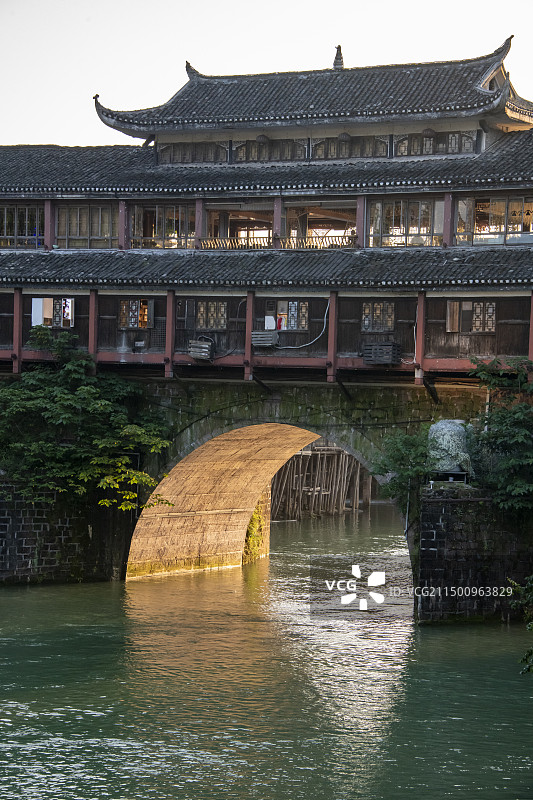 湖南湘西州凤凰古城虹桥图片素材