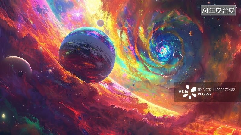 【AI数字艺术】外太空星球图片素材