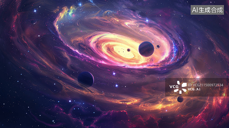 【AI数字艺术】外太空星球图片素材
