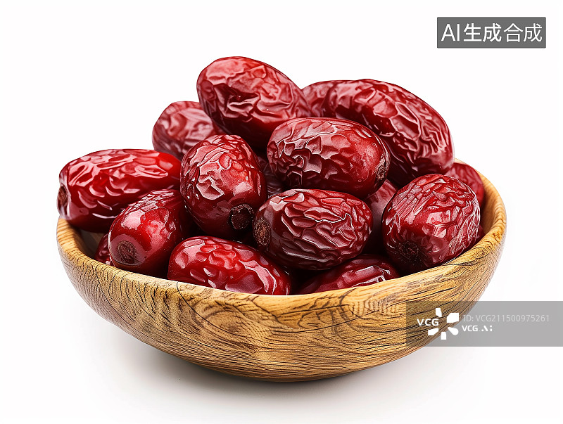 【AI数字艺术】白色背景的新鲜红枣图片素材