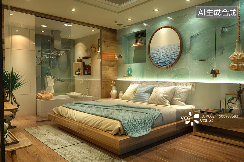 【AI数字艺术】宜家风格的卧室图片素材