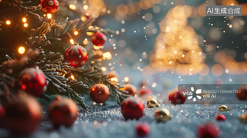 【AI数字艺术】圣诞节的装饰品图片素材