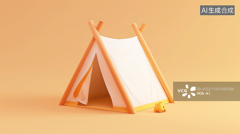 【AI数字艺术】橙色背景下的玩具特写镜头图片素材