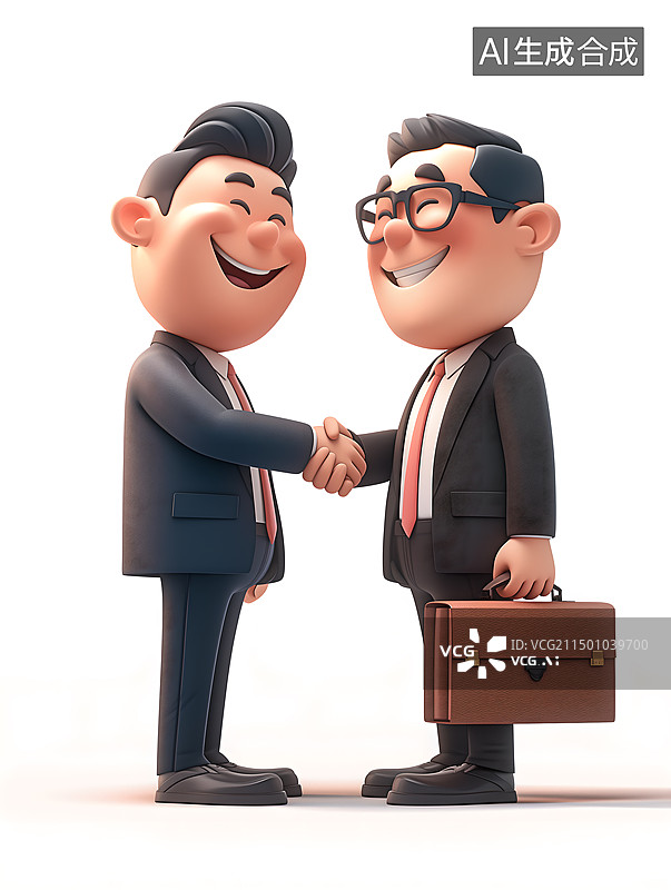 【AI数字艺术】商务男人握手合作图片素材