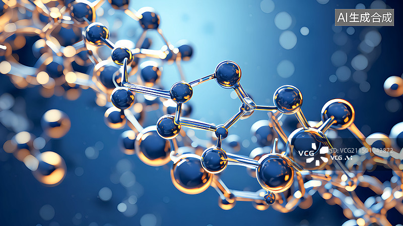【AI数字艺术】微观世界下的DNA物质图片素材