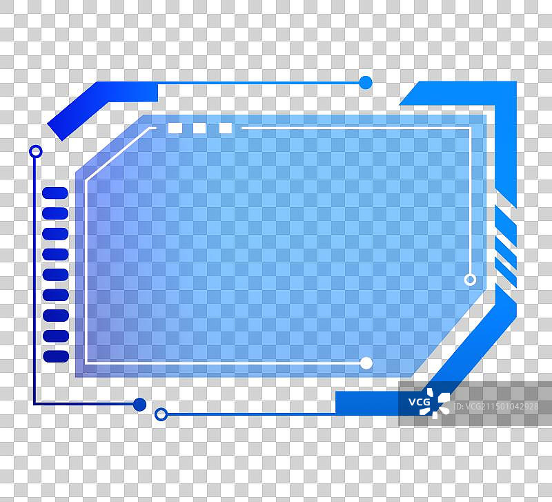蓝色渐变科技风边框图片素材