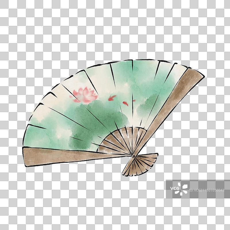 国风水墨扇子折扇图片素材