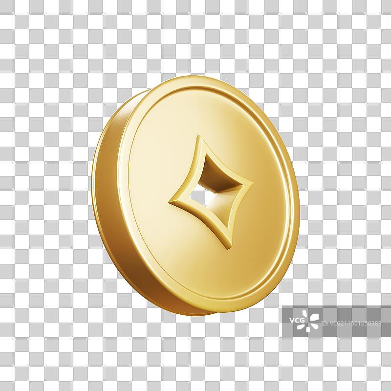 金币3D元素金融中式铜钱钱币插画图片素材