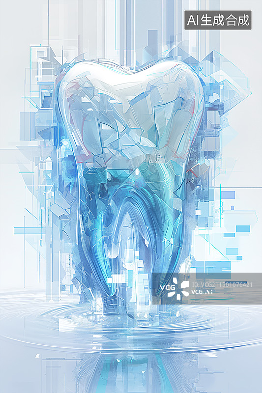 【AI数字艺术】一颗3D牙齿图片素材