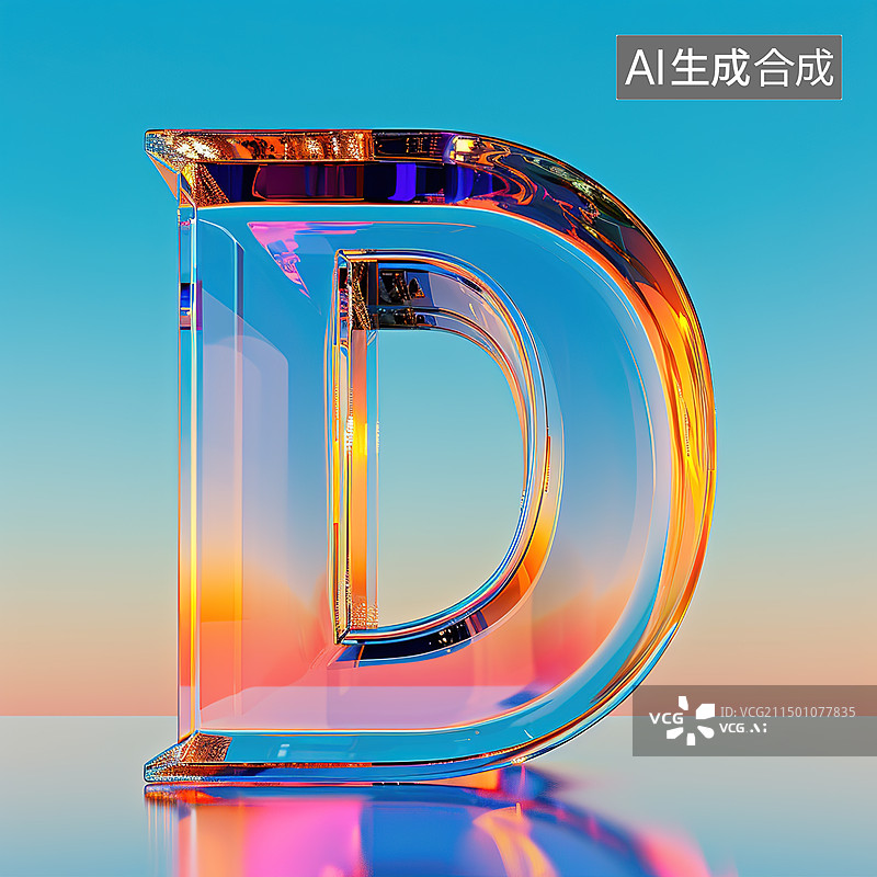 【AI数字艺术】字母 玻璃图片素材