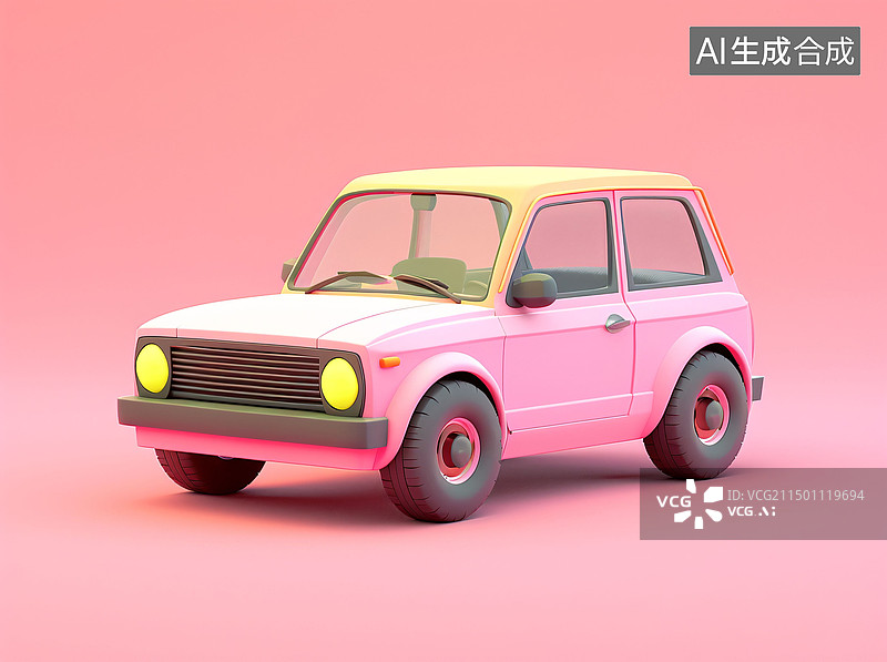 【AI数字艺术】3D汽车新能源概念电车车险模型金融插图图片素材