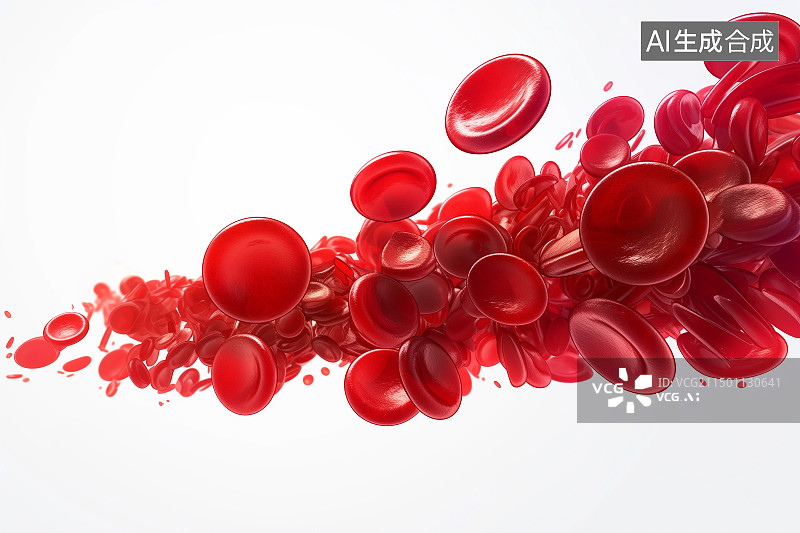 【AI数字艺术】3d渲染的白底红细胞图片素材