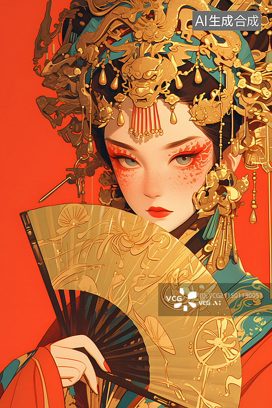 【AI数字艺术】凤冠霞帔 国色天香图片素材