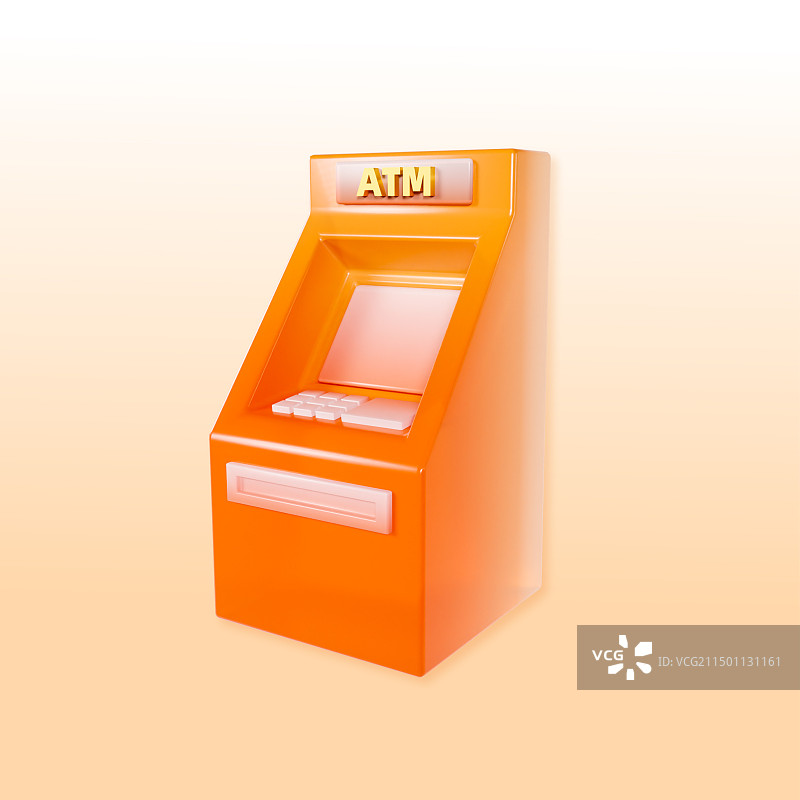3D立体ATM机取款机银行金融插画图片素材