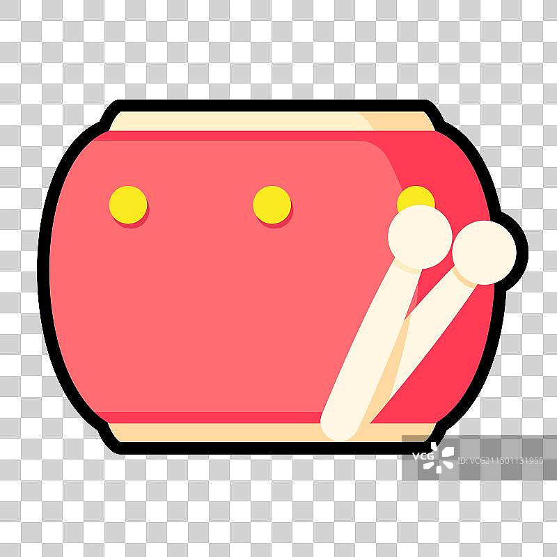 平面插画中国风大鼓节日元素图片素材