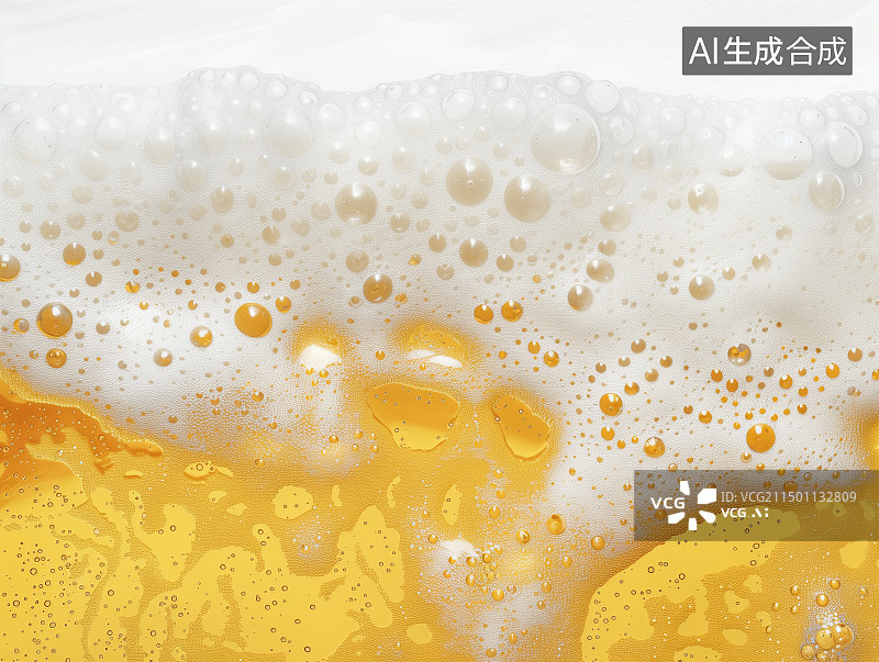 【AI数字艺术】啤酒杯上的泡沫图片素材